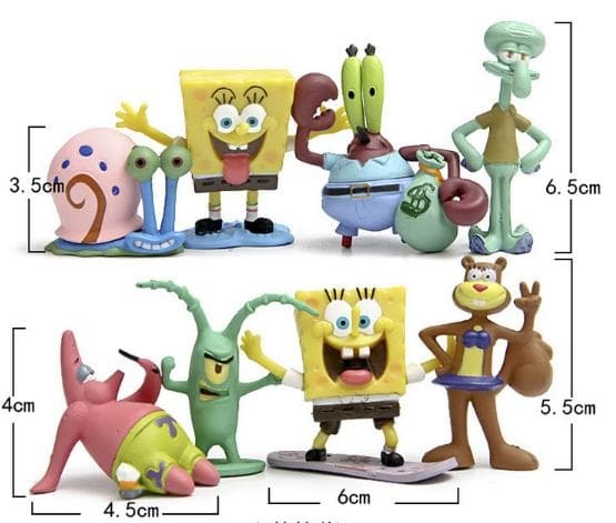 8 Pack SpongeBob SquarePants Figures Spongebob Squarepants Christmas gifts