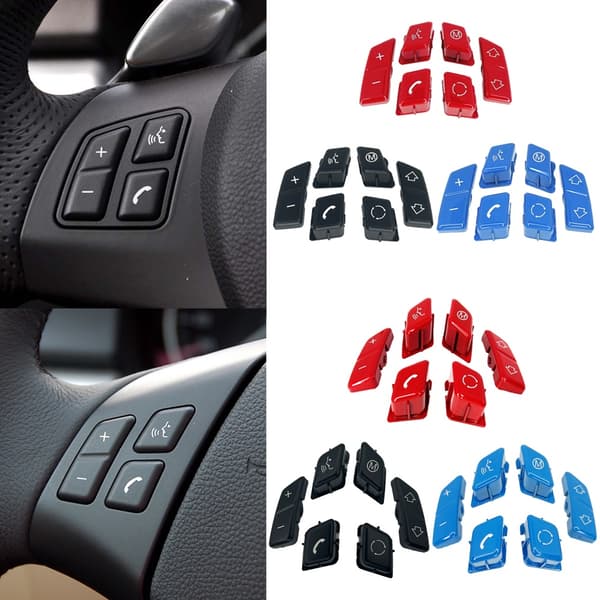 Bilstyling Ratt M-knapp Ersättningsskydd Passar till BMW 1 3-serie X1 E81 E82 E87 E88 E90 E92 E93 M3 E84 Tillbehör B Model Red