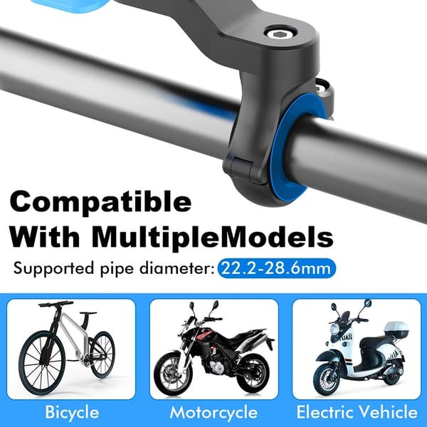 Motorcykel Cykelstyre Montering Låsbar Telefonhållare Stativ Stötdämpande Vibrationer Only Patch Black