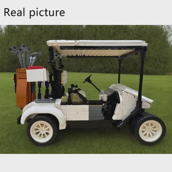 807 st byggstenar golfbilsmodell enkel att använda pullback-action simuleringsfordon modell för barn julklapp Golf cart With BOX