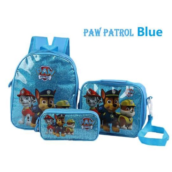 Paw Patrol Blue Reppu Koululaukku 3 Pack Parhaat Lasten Joululahjat Blue