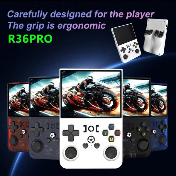 R36PRO Retro handhållen videospelskonsol Linux System 3,5 tums IPS-skärm R36s Pro Portable Pocket Grey 128G