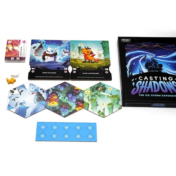 Uusi Casting Shadows -peruspeli Ice Storm Expansion Bundle -korttilautapeli perhejuhlille lapsille sopiva lomalahja WHITE