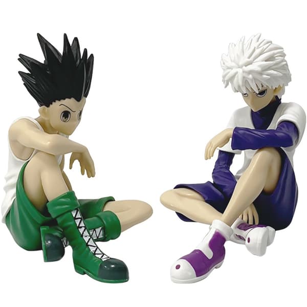 Hunter x Hunter Killua Zoldyck Action Figur - PVC Nuddelprop Statue til bilpynt with box 2pcs