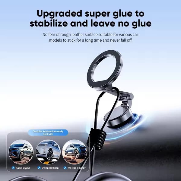 1080 Magsafe bilhållare för iPhone 16 15 Pro Max Plus Fordon Mobilsupport Black