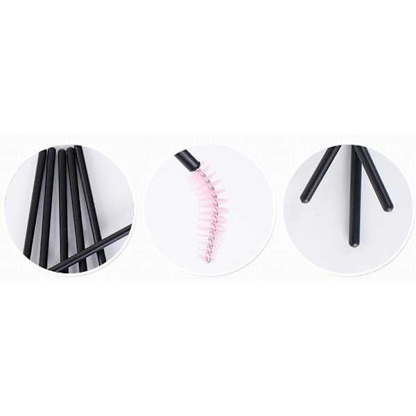 50 eyelash brushes Eyelash brush Disposable Spiral brush White white Rosa Head