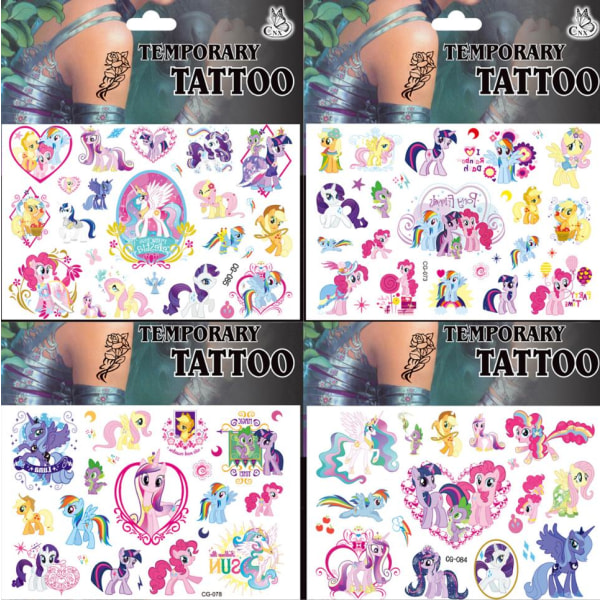 4 My little pony -tatuointia Erittäin monivärisiä lasten tat