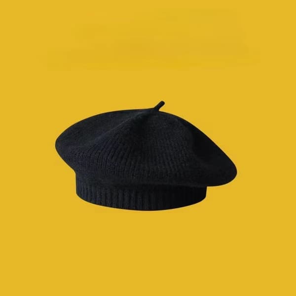Unisex strikket vinterhuehue - søde ensfarvede huer til mænd og kvinder, varm efterårshjelm 007 Size One Size