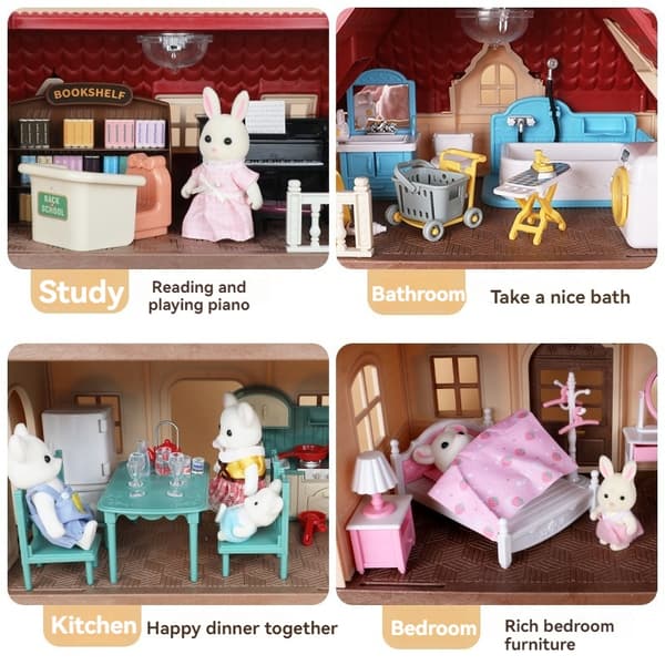Mini lekstuga för barn - Roliga simulerade lekstuga prydnader för kreativ lek Dining table suit