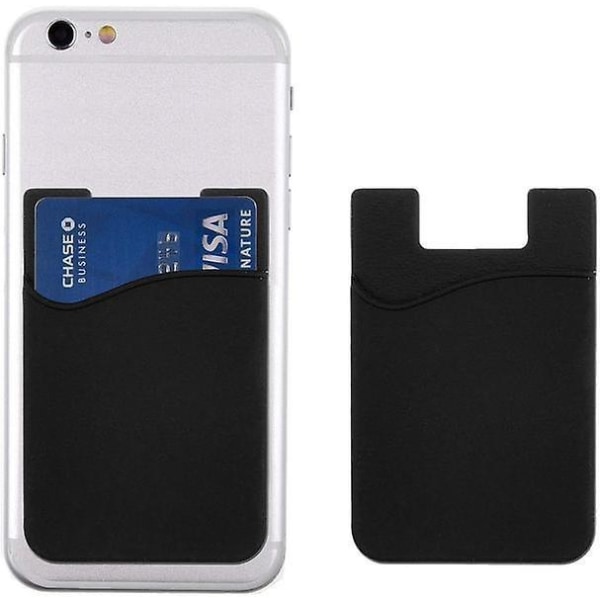 2 st Universal Mobil plånbok/korthållare -Självhäftande svart