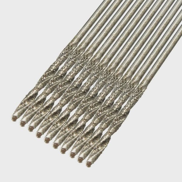 10-delt 0,8-3 mm diamantbelagt spiralborsæt HSS-spids massive bits til jadebearbejdning 3 mm  10 pcs  Round shank