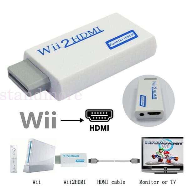 Wii til HDMI Adapter 1080p Full-HD kompatibel til Nintendo