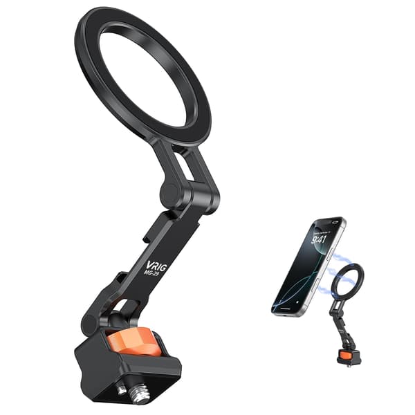 VRIG Magnetisk Aluminium Tripod Mount Adapter Telefonholder til Magsafe iPhone 16 17 med Cold Shoe MG-28