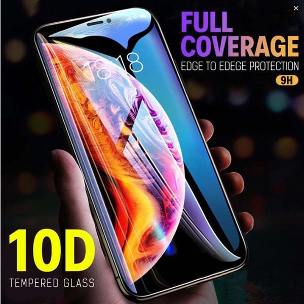 iPhone X, XS, XR, 11, 11 Pro, Pro Max 10D Tempered Glass Full Coverage Till iPhone XR