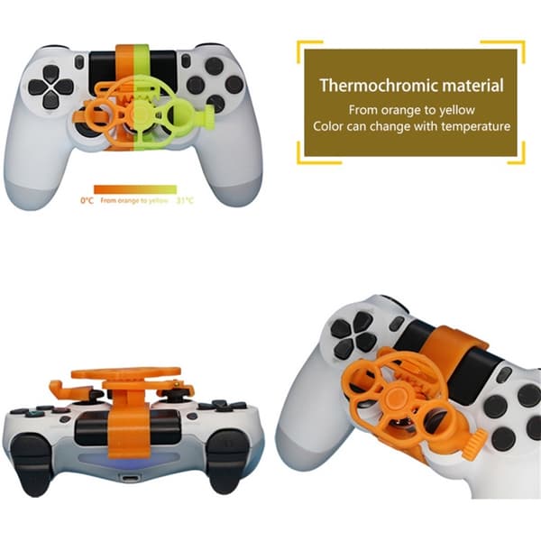 Mini styring 3D-printhjul til PS4-controller racerspil hjælpecontroller spil joystick simulator gamepad Luminous Green