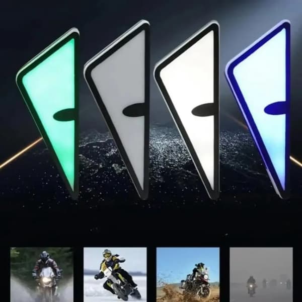 Fin Universal Motorcykel LED Devil Eyes Dynamisk Forlygte Mini Projektor Linse Lampe Motorcykel Tilbehør circle Green a pair