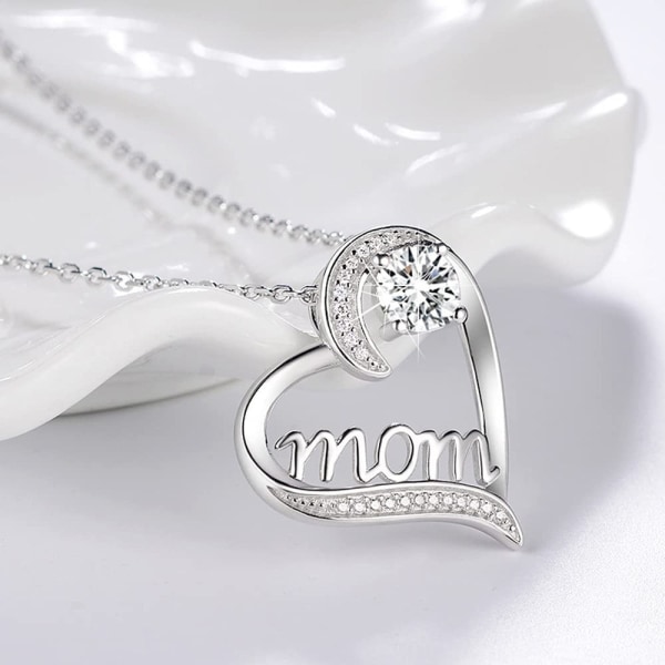 Halsband MOM nyckel hjärtformad  hänge kreativ present Necklace Silver
