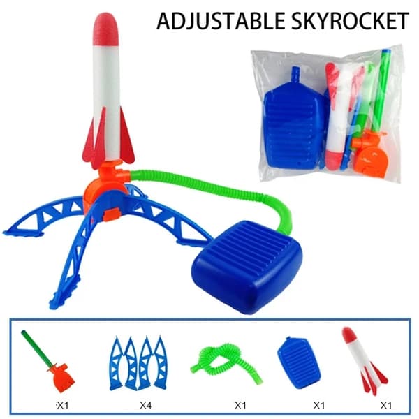 Air Rocket Foot Pump Launcher - Utomhusleksak för barn, Fun Jump Sport Game Set Rocket 1 pcs