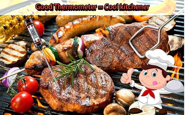 Digitalt køkkentermometer til mad BBQ Liquids Stegetermometer