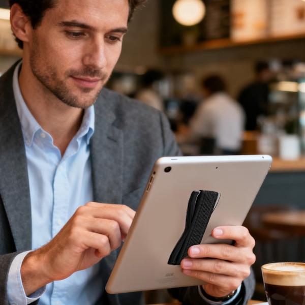 Bærbar elastisk telefonrem med sort base, universalholder til smartphone og tablet 1 Pcs