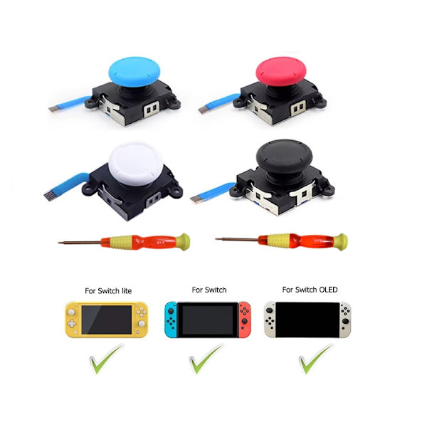 Joycon Joystick Udskiftning til Switch NS / Switch Lite / Switch OLED Venstre Højre Controller Reparationsdele 3D Analog Thumb Stick D