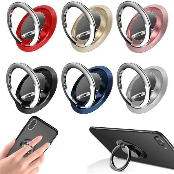 360° roterande fingerringhållare stativ grepp magnetisk mobiltelefon bilmonteringsplatta universal dark blue