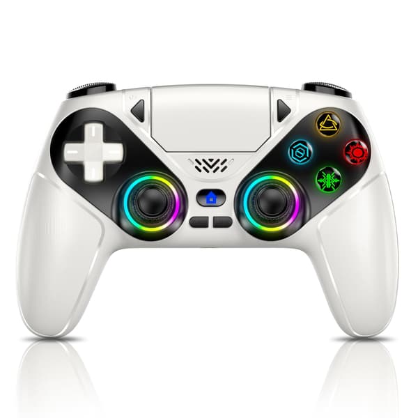 Controller til Playstion5/PS5 Pro/Slim/PC Gamepads Trådløs med RGB Hall-effekt Turbo Vibration Programmerbar Knap Spil Joystick White