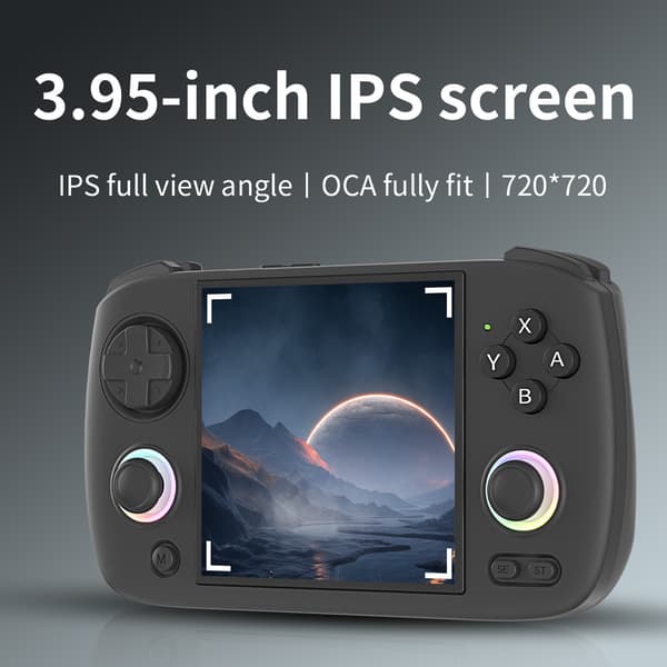 ANBERNIC RG Cubexx Retro Handheld Game Console 3,95" IPS 720*720 Skärm Linux 64bit Support WiFi Black 64G 5K Games