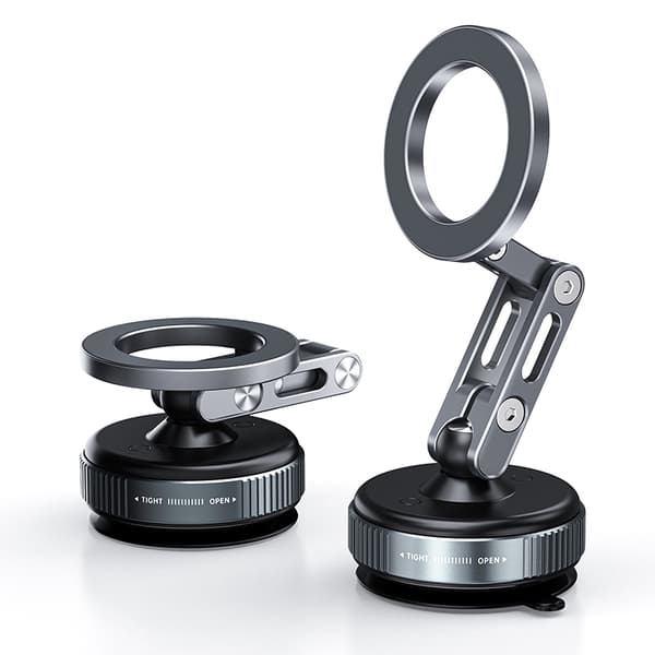 LINIM X53 360° roterende magnetisk støvsugertelefonholder til skrivebordet, universal Black-Magnetic