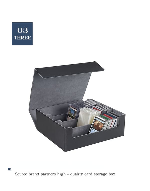 Opbevaringsboks til 1800+ samlekort PU læder Commander Card Deck Case Magnetisk lukning Kortholder Passer til Magic Game Cards red - Inner Grey
