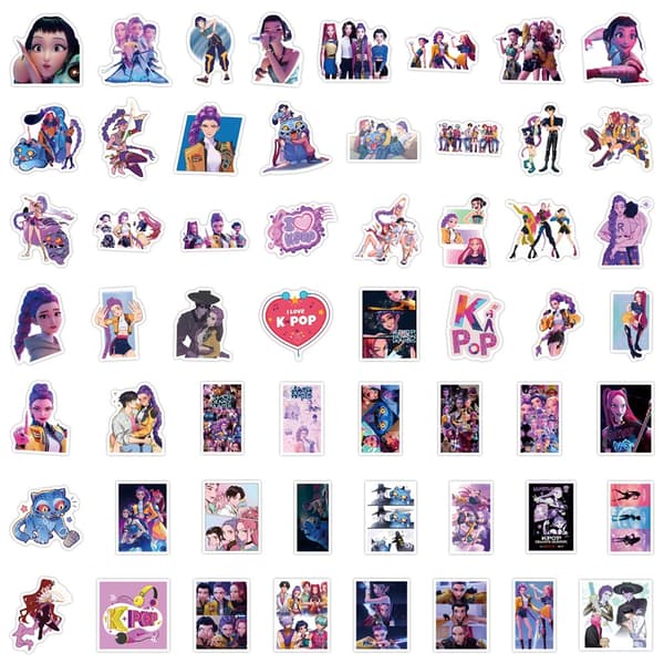 55 STK KPop Demon Hunter Stickers - Søde Derpy Tiger Decals til telefon, bærbar computer, skateboard og mere 55pcs
