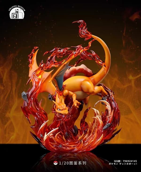 Sød Charizard-figur - 1/20-skala ild-pustende dragemodel til skrivebordspynt B