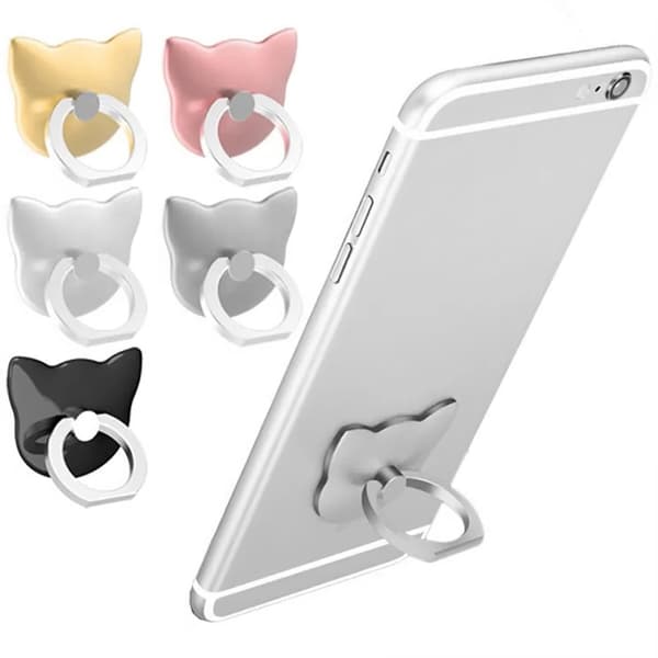 360° roterbar foldbar universal telefonholder fingerringstativ til iPhone Xiaomi tablet Rose Gold