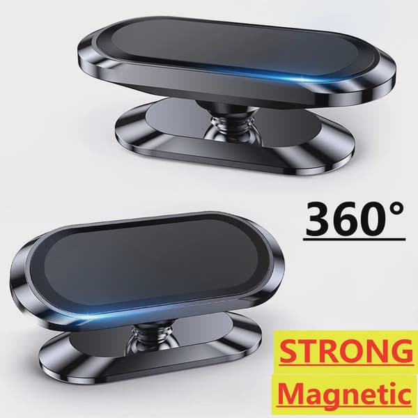 360° roterende magnetisk universal bilholder til iPhone Xiaomi Samsung mobilstativ Silver