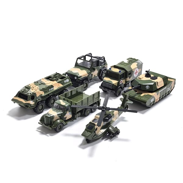 Legering Metal+Plast Pull Back Bil Simulering Militær Bevæbnet Tank Helikopter Pansret Køretøj Bil Lastbil Børnelegetøjsmodel helicopter