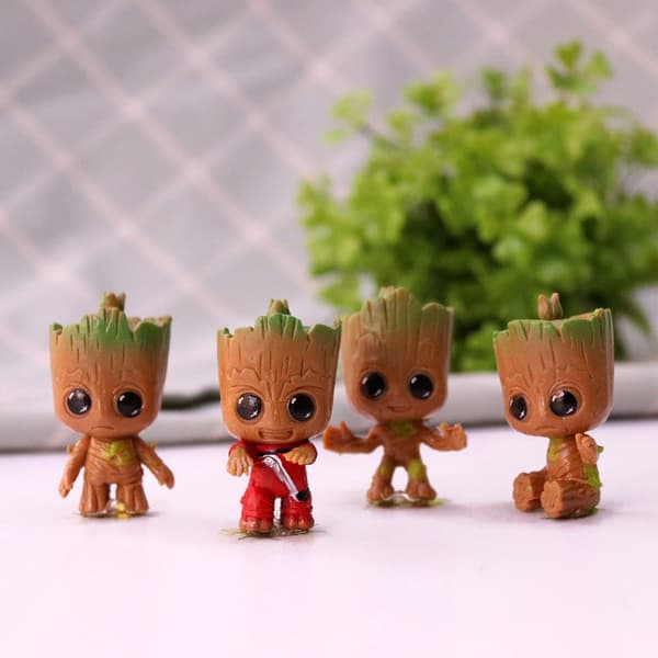 4st/set Guardians of The Galaxy Tiny Groot Söt Baby Tree Man Modell Figurleksaker 4,5 cm presentprydnader 1 Size One Size