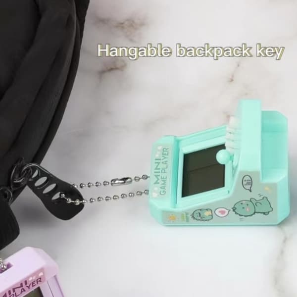 Mini Retro spillekonsol med nøglering - nostalgisk klassiske spilgave til kæledyr og samlere light green