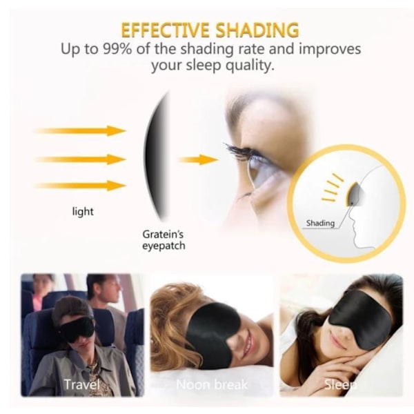 SLEEP MASK EYE MASK 100% SILK MUSTA