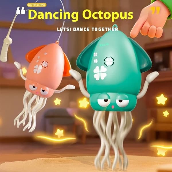 Dancing Octopus Legetøj til børn - Smart elektronisk kæledyr, sjovt fiskespil, alder 3+ gave WHITE