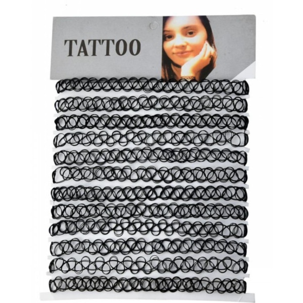 12pcs sort fiskesnor Choker Choker tatovering halskæde Pearl