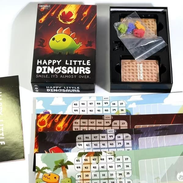Happy Little Dinosaurs Board Game Basic Expansion Edition Reunion Camping Tema Party Game Interactive Playing Card Toy Kid Gift Yellow