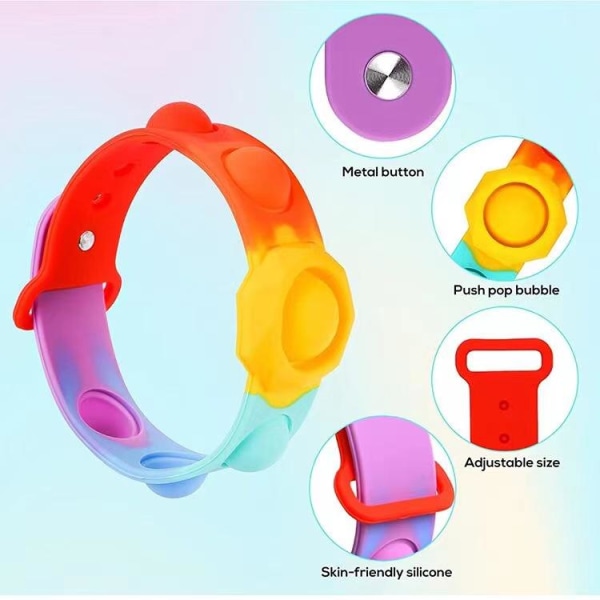 Pop-it armbånd 2-pack | Justerbar | Fidget Legetøj