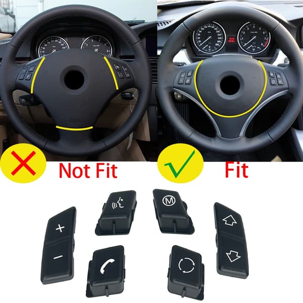 Auton muotoiluohjauspyörän M-painikkeen vaihtokansi sopii BMW 1 3 -sarjan X1 E81 E82 E87 E88 E90 E92 E93 M3 E84 -lisävarusteisiin A Model Black