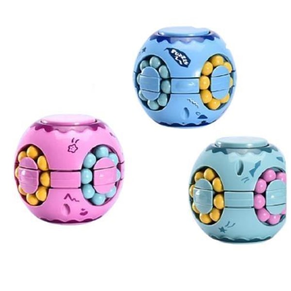 Fidget Toy Puzzle Ball Pop It Cube 3 farver Blue Blå