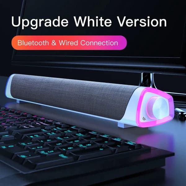 4D Computerhøjttaler Bar Stereolyd Subwoofer Bluetooth Højttaler Til Macbook Laptop Notebook PC Musikafspiller Kablet Højttaler Bluetooth Version