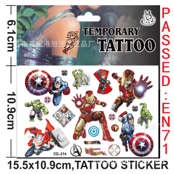 4 The Avengers  tatoveringer Super lækre børnetatoveringer flerf