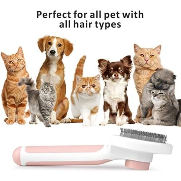 Itsepuhdistuva Slicker Brush koirille ja kissoille poistaa aluskarvan Pink