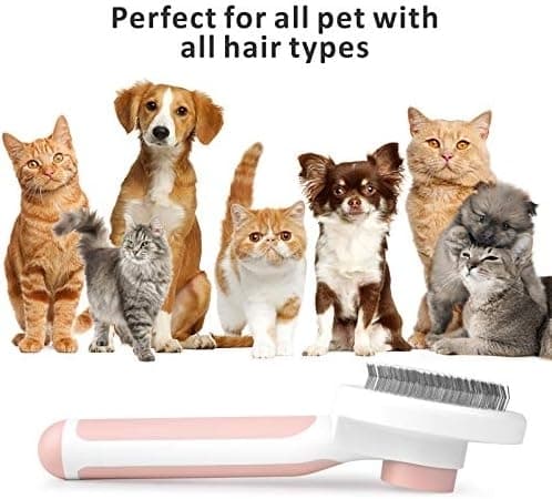 Selvrensende Slicker Brush til hunde og katte fjerner underulden Pink