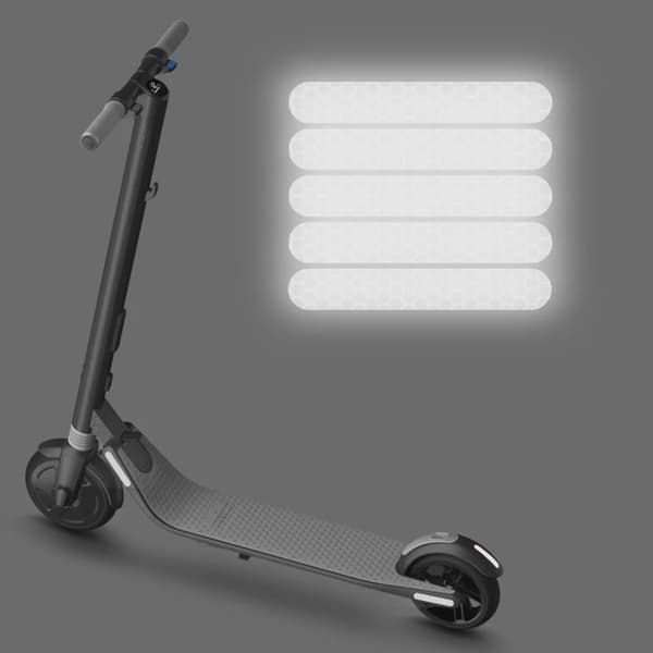 5 st. nattreflekterande säkerhetsdekaler för Ninebot ES1 ES2 ES3 ES4 E22 E25 elscooter Silver