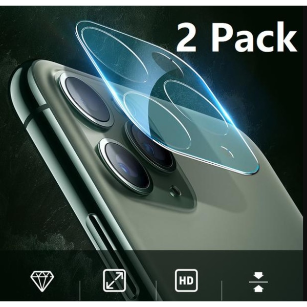 2 kpl iPhone 11, 11 Pro, Pro Max Camera karkaistu lasi näytönsuoja Till iPhone 11 Pro, Pro Max